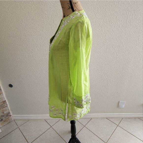 BARBARA GERWIT tunic length‎ embroidered floral Kurti size medium - Picture 4 of 9